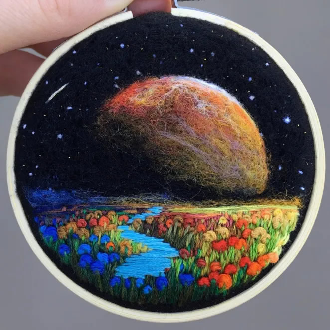 Needle Felted And Embroidered Art By Yuliya Krishchik