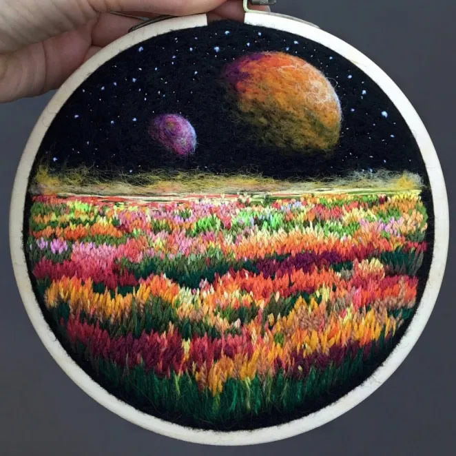 Needle Felted And Embroidered Art By Yuliya Krishchik