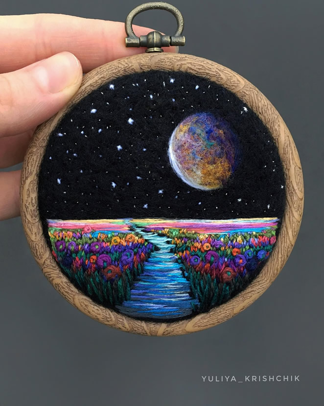 I just started making tiny needle felted art that fits into mini embroidery  hoops! I love the idea of art you can wear! : r/somethingimade