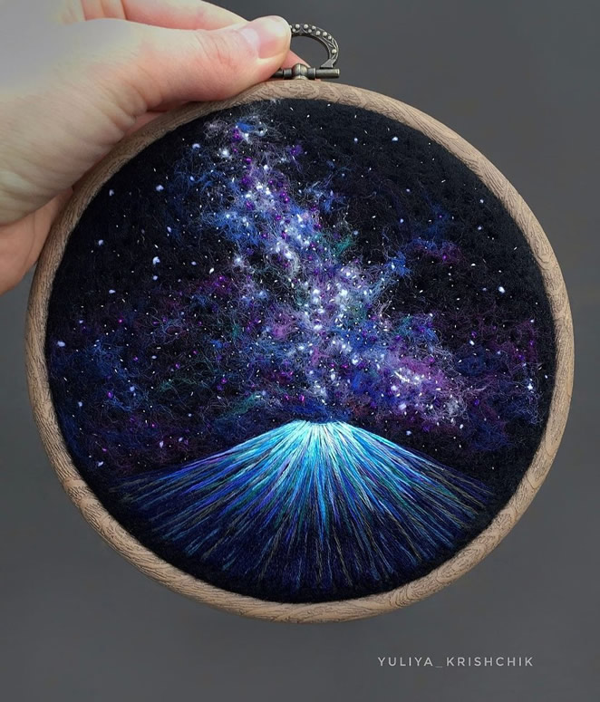 Needle Felted And Embroidered Art By Yuliya Krishchik