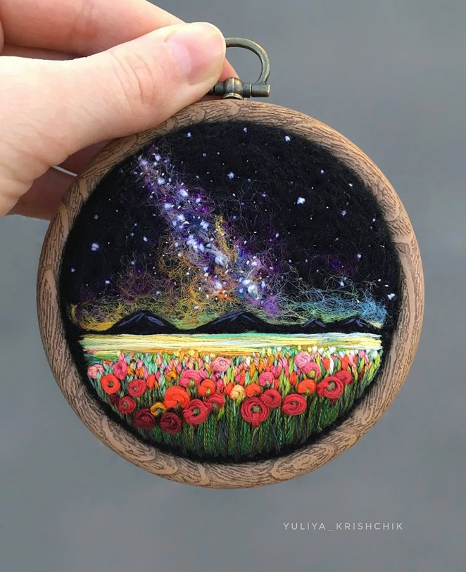 Needle Felted And Embroidered Art By Yuliya Krishchik