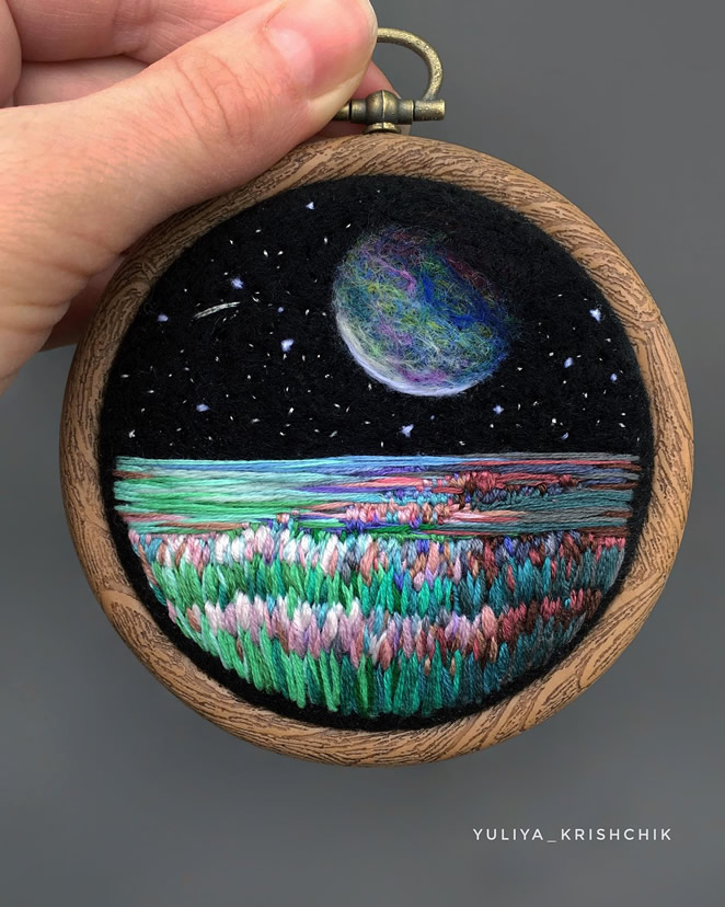 Needle Felted And Embroidered Art By Yuliya Krishchik