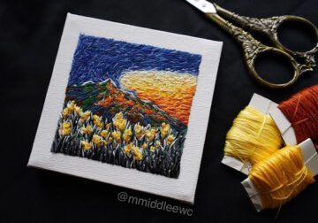 Artist Artemis Creates Beautiful Landscape Embroidery In Polaroid Format