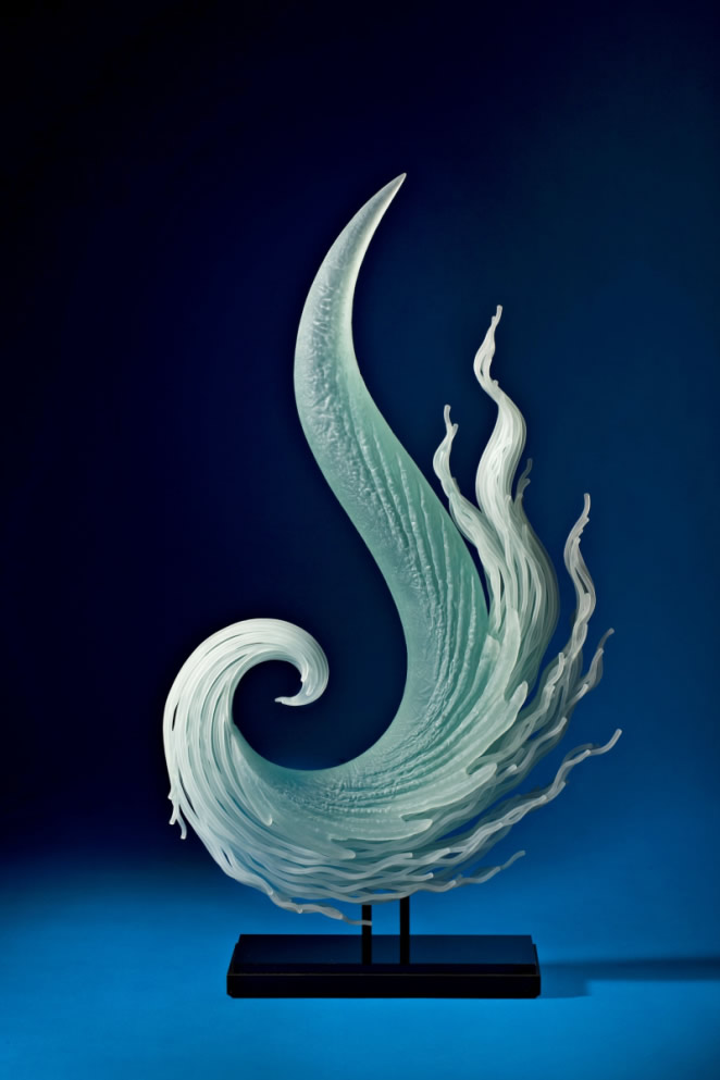 Glass Sculptures Of Waves And Sea By William LeQuier