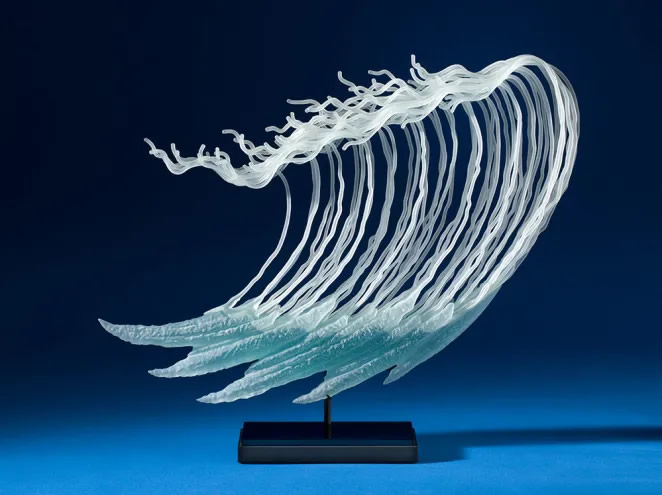 Glass Sculptures Of Waves And Sea By William LeQuier