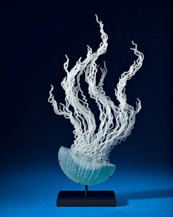Glass Sculptures Of Waves And Sea By William LeQuier
