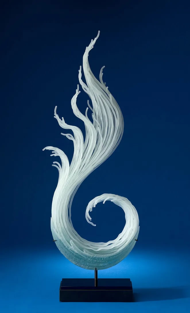 Glass Sculptures Of Waves And Sea By William LeQuier