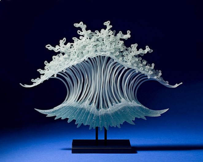 Glass Sculptures Of Waves And Sea By William LeQuier