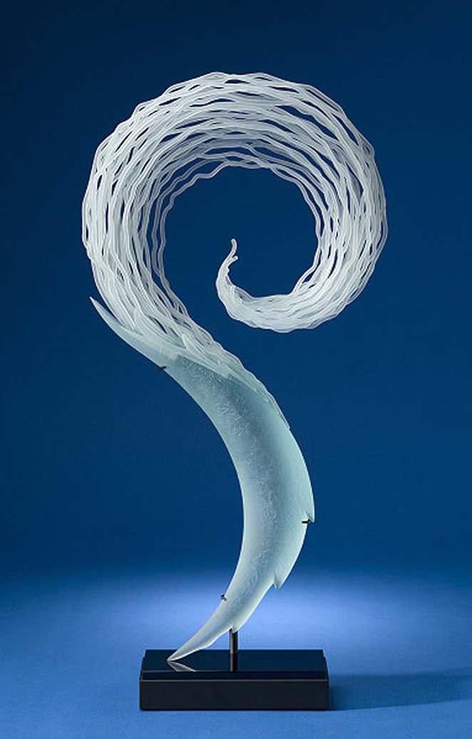 Glass Sculptures Of Waves And Sea By William LeQuier