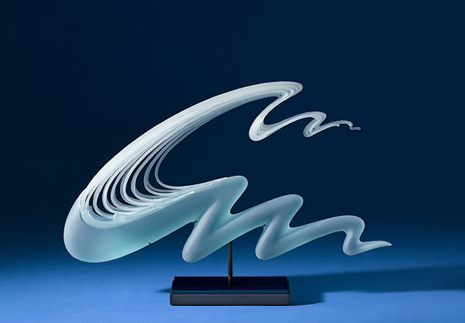 Glass Sculptures Of Waves And Sea By William LeQuier