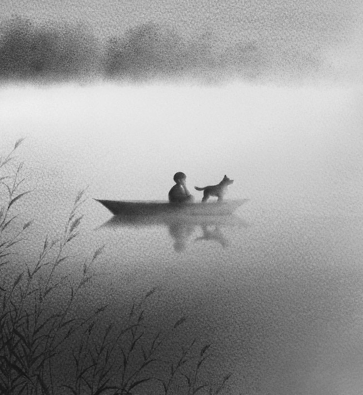 Grayscale Watercolor Paintings By Elicia Edijanto