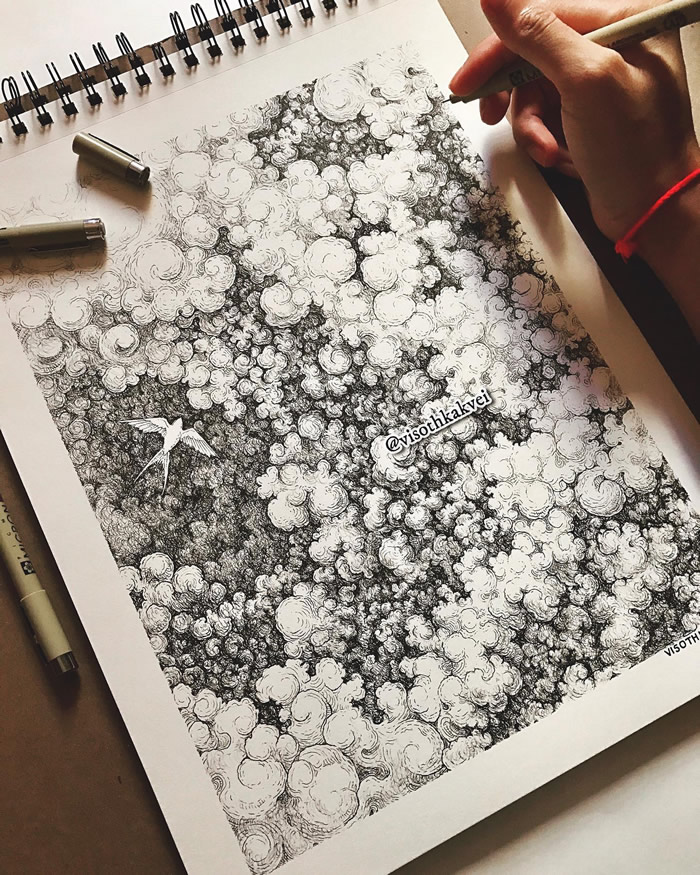 Visothkakvei Floods Sketchbook Pages with Impossibly Detailed Drawings