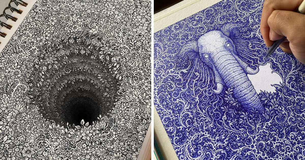 Visothkakvei Floods Sketchbook Pages with Impossibly Detailed Drawings