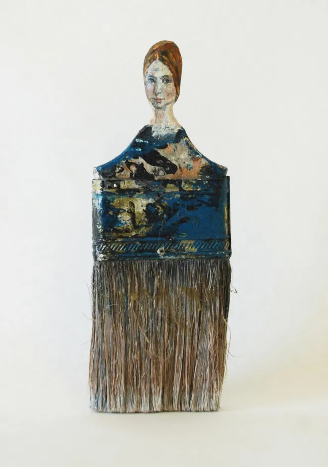 Old Paintbrushes into Portraits By Rebecca Szeto