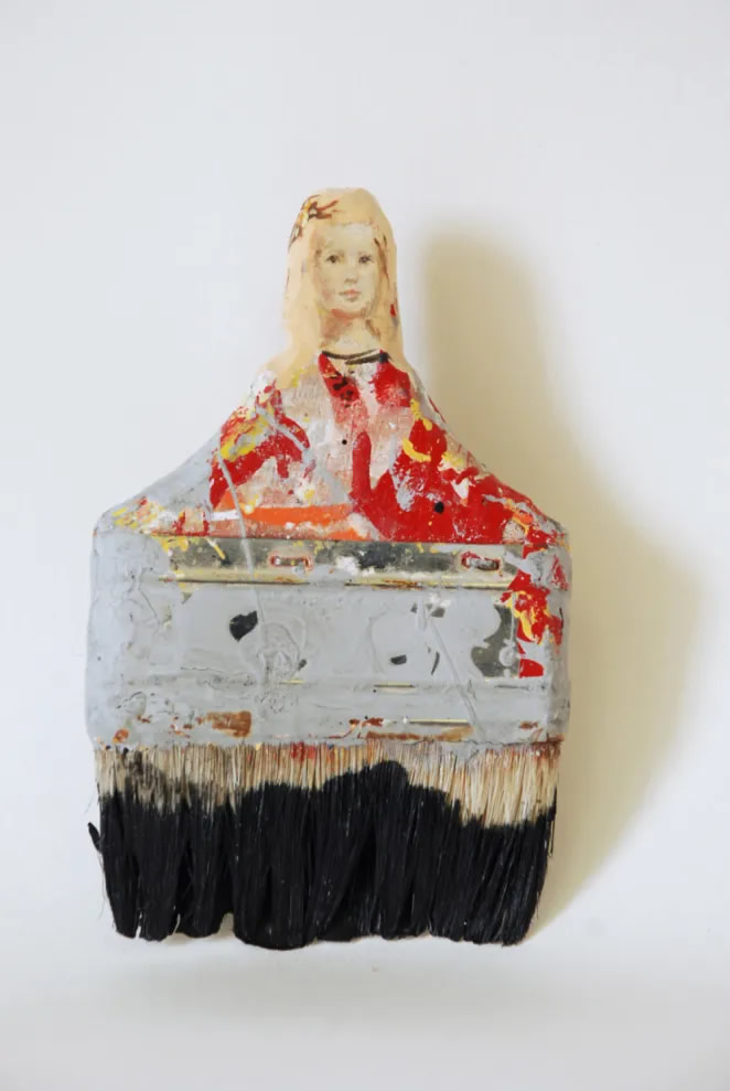 Old Paintbrushes into Portraits By Rebecca Szeto