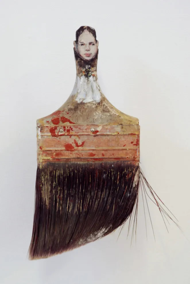 Old Paintbrushes into Portraits By Rebecca Szeto