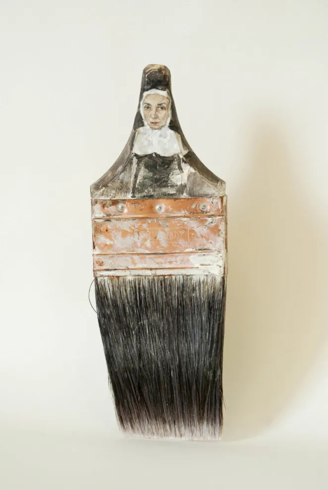 Old Paintbrushes into Portraits By Rebecca Szeto