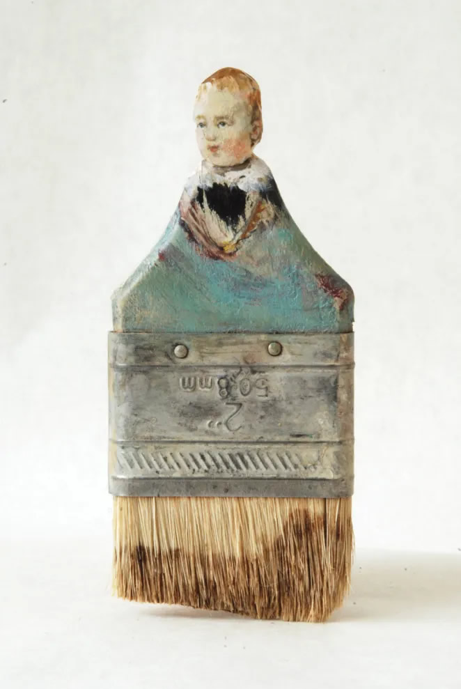 Old Paintbrushes into Portraits By Rebecca Szeto