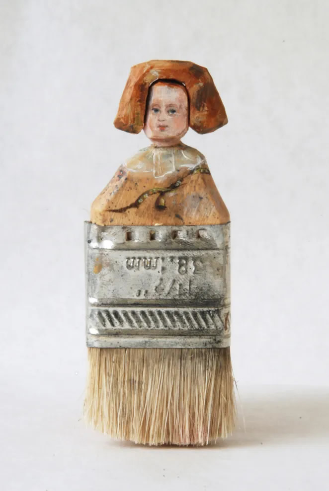 Old Paintbrushes into Portraits By Rebecca Szeto