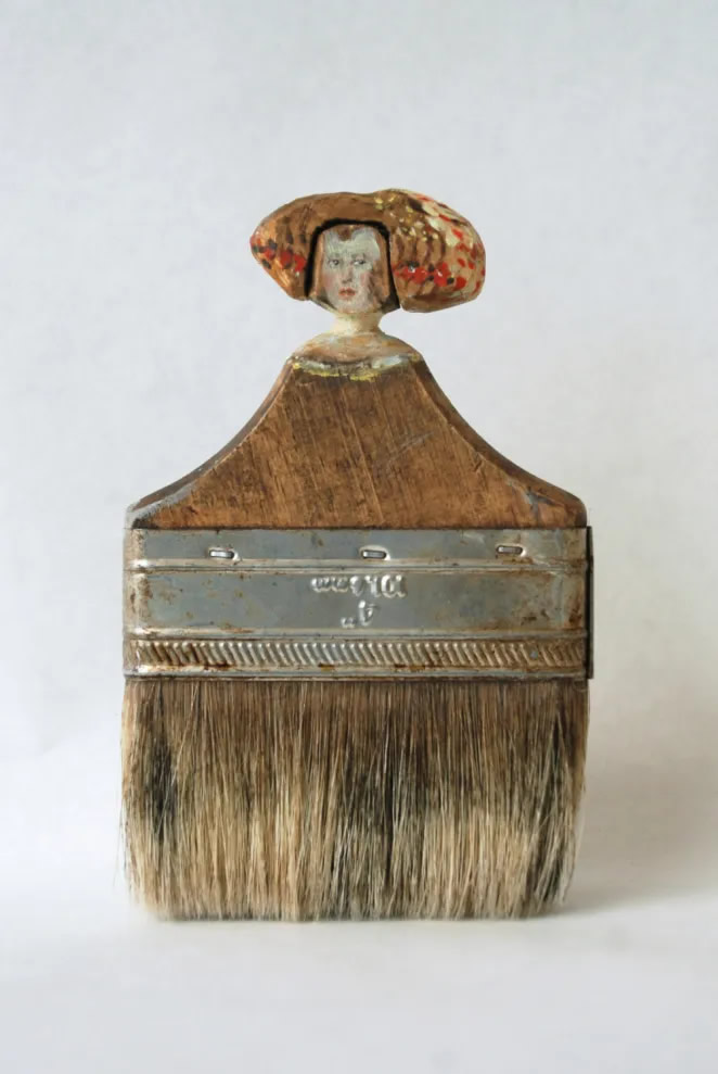 Old Paintbrushes into Portraits By Rebecca Szeto