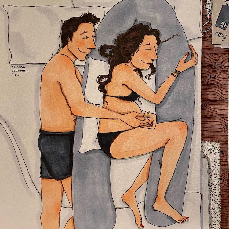 Artist Amanda Oleander Illustrates Her Pregnancy Journey So She Never Forgets Those Moments