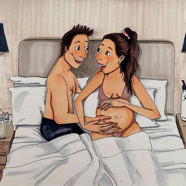 Pregnancy Journey Illustrations By Amanda Oleanderk