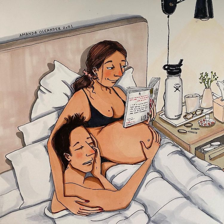 Pregnancy Journey Illustrations By Amanda Oleanderk
