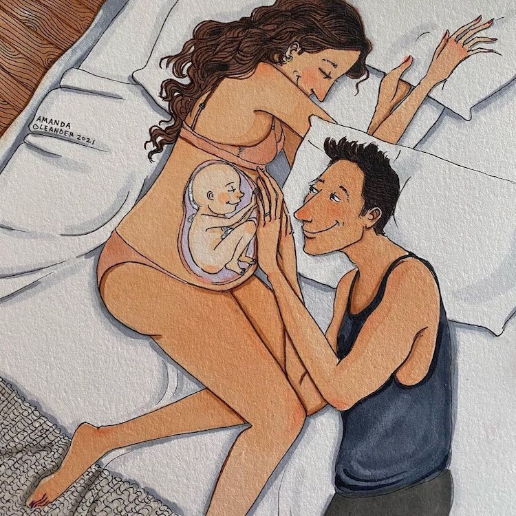 Pregnancy Journey Illustrations By Amanda Oleanderk