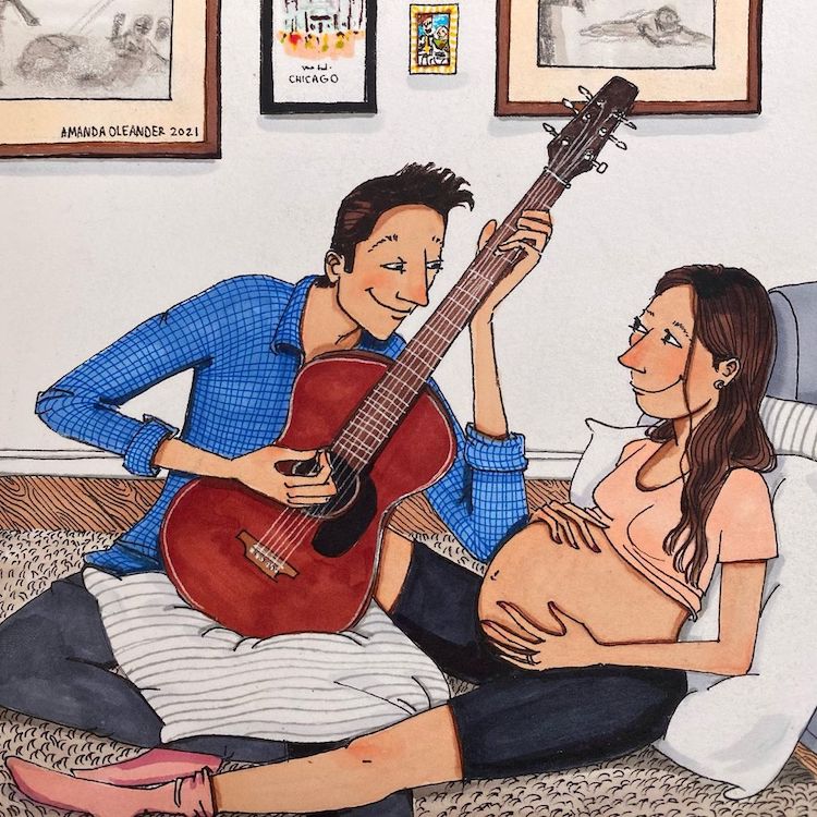 Pregnancy Journey Illustrations By Amanda Oleanderk