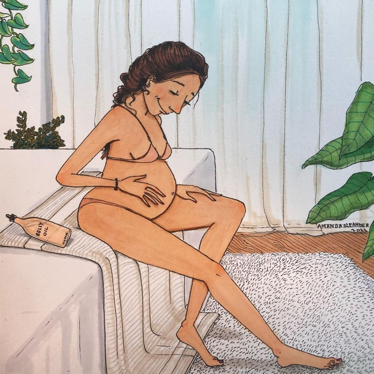 Pregnancy Journey Illustrations By Amanda Oleanderk