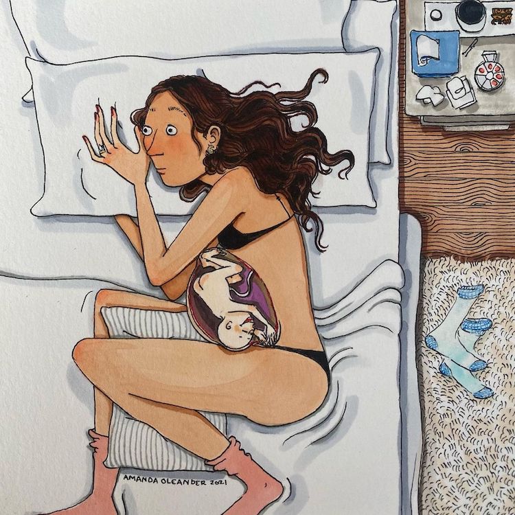 Pregnancy Journey Illustrations By Amanda Oleanderk