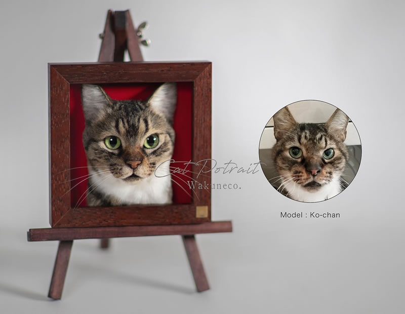 Realistic Cat Portraits Felted Wool By Sachi