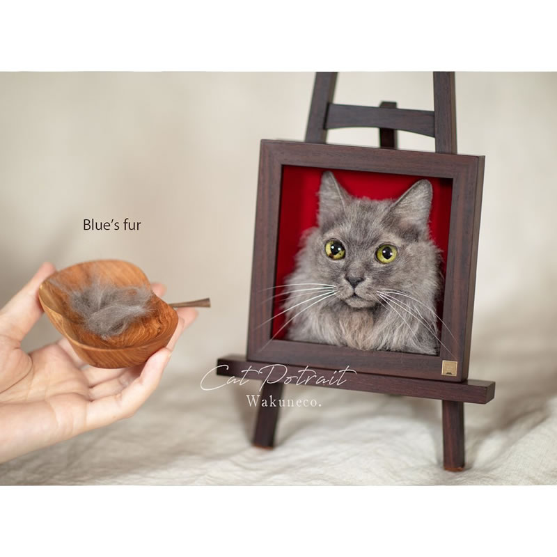Realistic Cat Portraits Felted Wool By Sachi