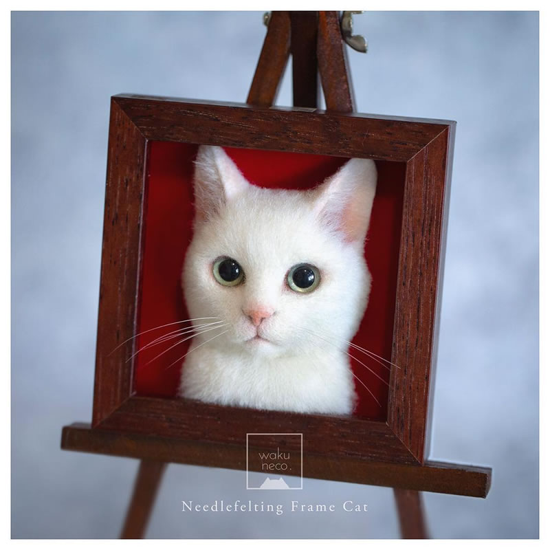 Realistic Cat Portraits Felted Wool By Sachi