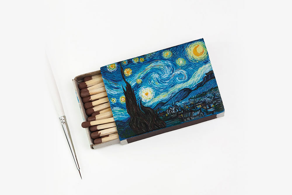 Artist Salavat Fidai Re-Created Van Gogh Paintings On Matchboxes