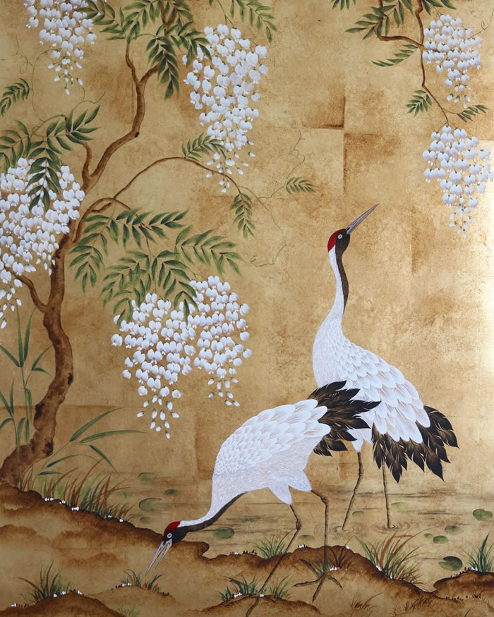 Gold And Red Chinoiserie - Mini (A) Original Painting – Diane Hill