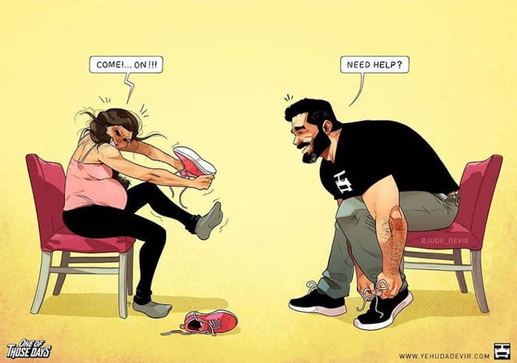 Artist Yehuda Devir Creates Funny Comics Of Everyday Life With His Wife And Daughter