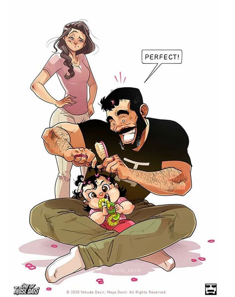 Artist Yehuda Devir Creates Funny Comics Of Everyday Life With His Wife And  Daughter