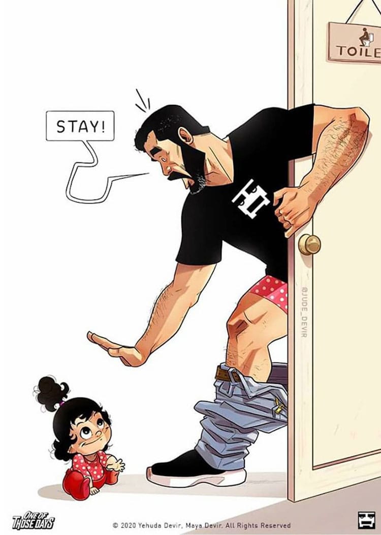 Artist Yehuda Devir Creates Funny Comics Of Everyday Life With His Wife And Daughter