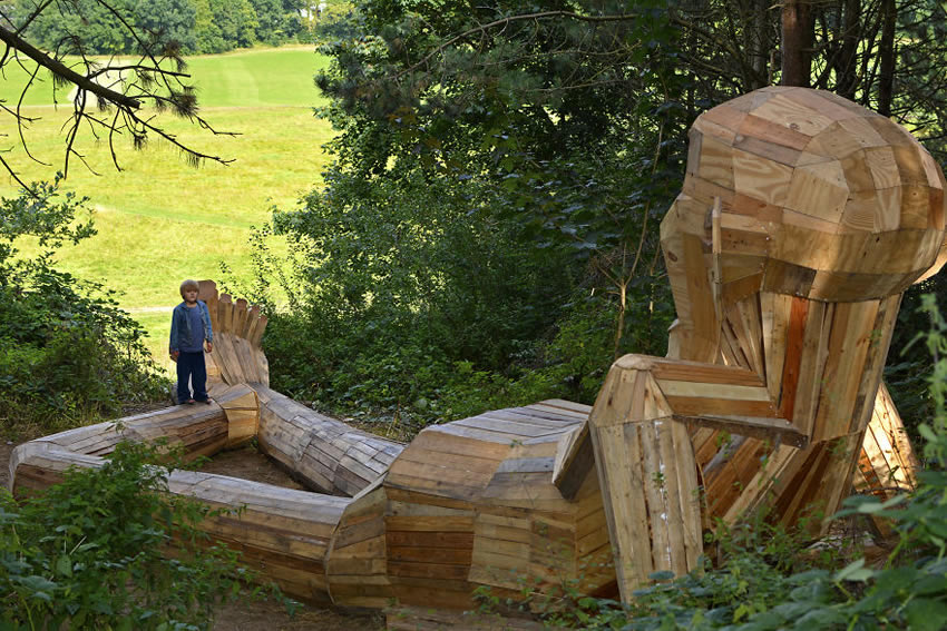 Giant Recycled Wood Sculptures By Thomas Dambo