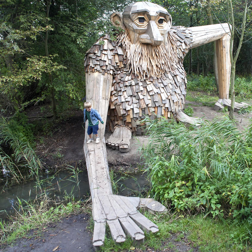 Giant Recycled Wood Sculptures By Thomas Dambo