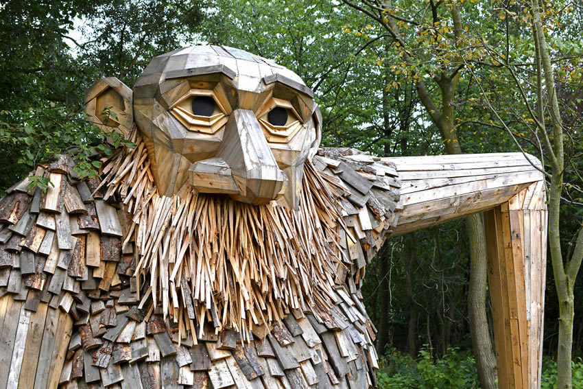 Giant Recycled Wood Sculptures By Thomas Dambo