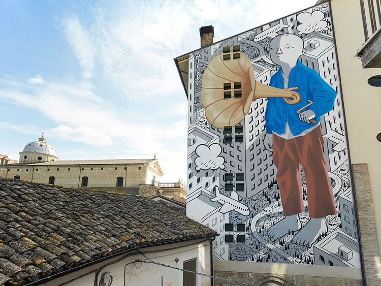 Large Scale Cartoon Murals By Millo