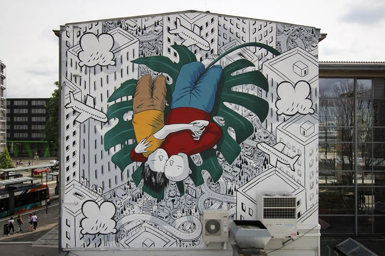 Large Scale Cartoon Murals By Millo