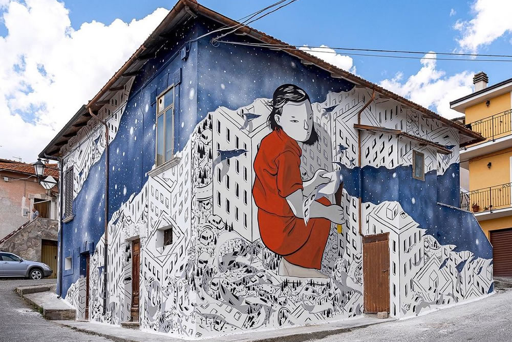 Large Scale Cartoon Murals By Millo