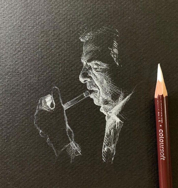 Artist Kay Lee Creates Incredible Drawings With White Pencil On Black Paper