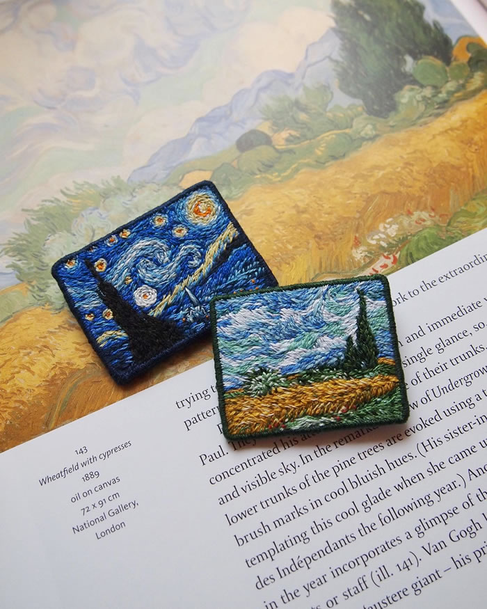 Miniature Embroidery Paintings By Ira Kutsyna