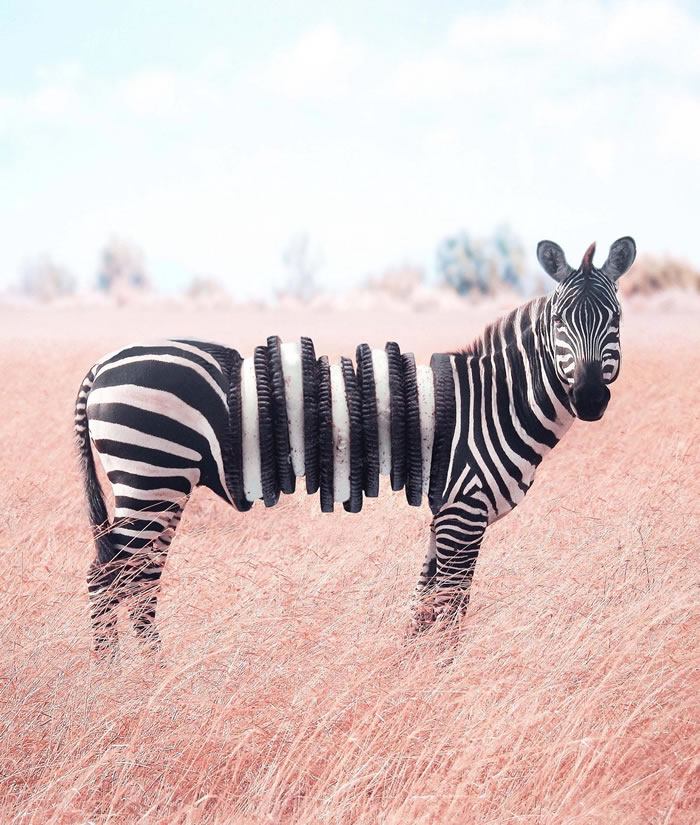 Digital Artist Ronald Ong Creates Surreal Photo Mash-Ups Merge Animals with Food