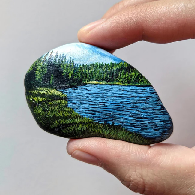 Pebble Canvases Paintings By Oregon Artist