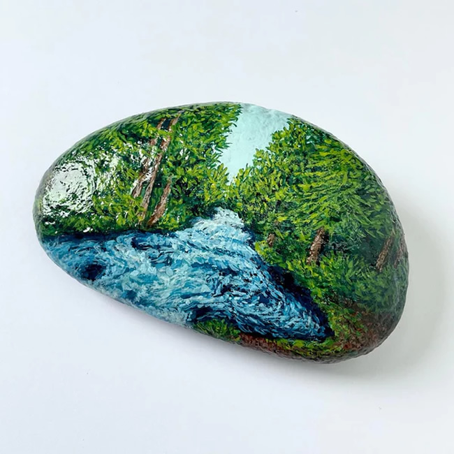 Pebble Canvases Paintings By Oregon Artist